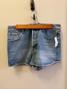 Pacsun High Rise Festival Blue Button closure Gallagher Jean Shorts Sz 29 NWT